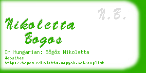 nikoletta bogos business card