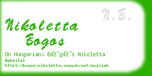 nikoletta bogos business card
